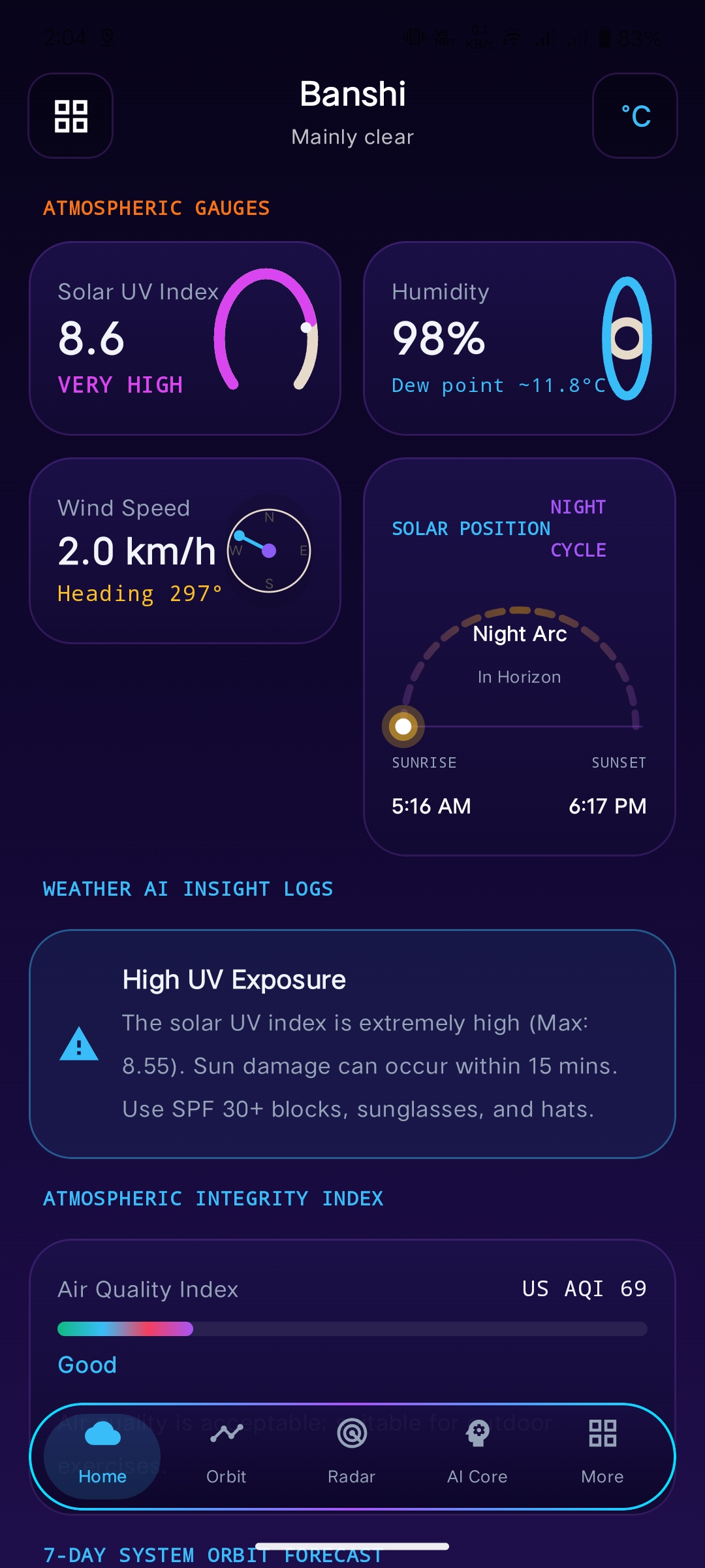 Screenshot 3 of Weather OS project